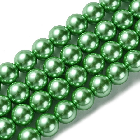 Eco-Friendly Glass Pearl Beads Strands HY-A008-14mm-RB008-1