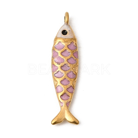 304 Stainless Steel Enamel Pendants STAS-B128-52G-02-1