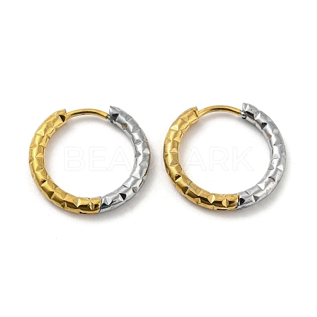 Two Tone 304 Stainless Steel Hoop Earrings EJEW-K257-02C-GP-1