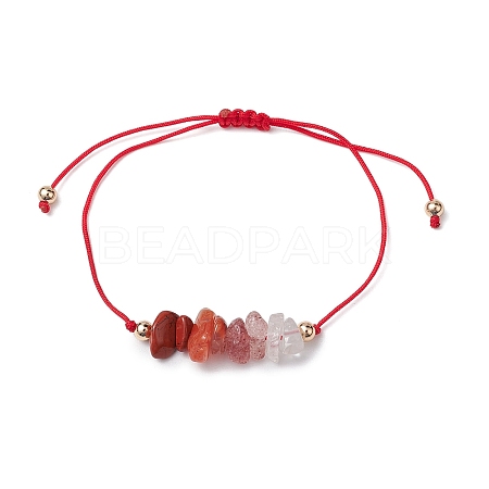 Gemstone Braided Bead Bracelet BJEW-JB11013-07-1
