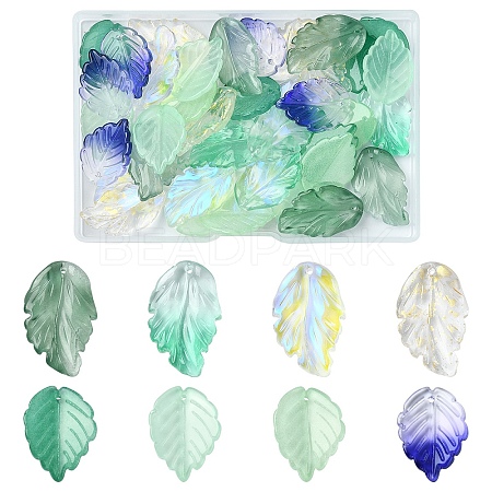 40Pcs 8 Styles Glass Pendants GLAA-YW0003-81-1