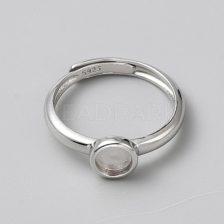 925 Sterling Silver Adjustable Ring Components DIY-WH0888-141P-02-1