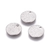 Tarnish Resistant 304 Stainless Steel Textured Pendants STAS-I098-01-10mm-P-3
