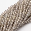 Faceted Natural Agate Round Beads Strands G-E318C-4mm-12-1