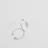 Rhodium Plated Sterling Silver Cuff Ring RJEW-BB56083-4