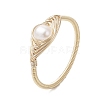 Horse Eye Natural Pearl Finger Rings RJEW-JR00844-01-2