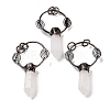 Natural Quartz Crystal Faceted Pointed Bullet Big Pendants G-A221-02B-1