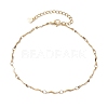 304 Stainless Steel Wave Bar Link Chains Anklets for Women AJEW-AN00626-1