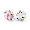UV Plating Rainbow Iridescent Acrylic Enamel Beads OACR-I003-11-3