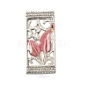 Brass Crystal Rhinestone Rectangle with Leaf Multi-Strands Links KK-P306-16P-2