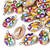 Printed Natural Cowrie Shell Pendants X-SSHEL-R047-02-B02-1