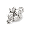 Brass Micro Pave Clear Cubic Zirconia Connector Charms LS-KK-Z094-08P-01-2