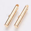 Brass Slide On End Clasp Tubes KK-Q747-11G-KC-1