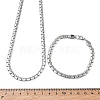 304 Stainless Steel Box Chain Necklaces & Bracelets Sets SJEW-D091-12P-5