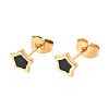 304 Stainless Steel Enamel Star Stud Earrings EJEW-T047-31G-A-1