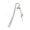 Mother's Day Key & Infinity Love Heart Pendant Bookmark with Natural Mashan Jade AJEW-JK00259-05-1
