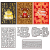 4Pcs 4 Styles Birthday Theme Carbon Steel Cutting Dies Stencils DIY-WH0309-2083-1