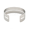 304 Stainless Steel Textured Hollow Open Cuff Bangles BJEW-S151-01P-05-3