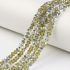 Electroplate Transparent Glass Beads Strands EGLA-A034-T3mm-M04-1