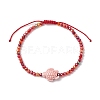 4Pcs 4 Colors Porcelain Braided Bead Anklets AJEW-AN00586-3