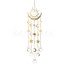 Quartz Crystal & Brass Pendant Decorations HJEW-M007-02B-G-1