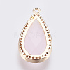 Brass Glass Pendants KK-O105-01KCG-C-2