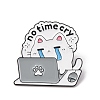No Time Cry Workaholic Cat Enamel Pins JEWB-B047-01B-1