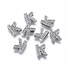 Alloy Initial Slide Charms with Grade A Rhinestones ALRI-R032-K-FF-1