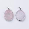 Natural Rose Quartz Massage Pendants G-R413-12-2