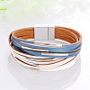 Two Tone Imitation Leather Multi-strand Bracelets for Women WGE2A7B-07-1