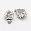 Anti-Tarnish Rhodium Plated 925 Sterling Silver Box Clasps STER-A030-64-1