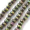 Electroplated Natural Lava Rock Beads Strands G-A251-B01-01H-2