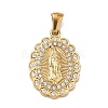 304 Stainless Steel Micro Pave Clear Cubic Zirconia Pendants CU-CBAF0F8-05A-G-1