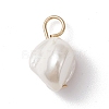 Electroplated Shell Pearl Nuggets Charms PALLOY-JF04641-01-3
