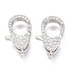 Brass Micro Pave Cubic Zirconia Lobster Claw Clasps ZIRC-O038-22P-1