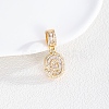 Brass Clear Cubic Zirconia European Dangle Charms LS-KK-R003-01G-09-1