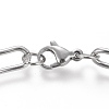 304 Stainless Steel Paperclip Chain Bracelets BJEW-I288-09P-2
