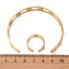 304 Stainless Steel Cuff Bangle & Cuff Rings Sets SJEW-Z003-01G-5