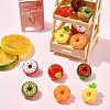 12Pcs 6 Styles Fruit Doughnut Resin Brooches JEWB-CJ0003-08-5