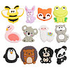 12Pcs 12 Style Silicone Focal Beads SIL-CA0002-09-1