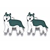Rack Plating Alloy Enamel Dog Pendants PALLOY-T075-157B-1