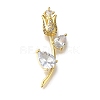 Rack Plating Brass Micro Pave Cubic Zirconia Pendants KK-G500-31B-G-2