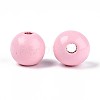 Spray Painted Round Natural Schima Wood Beads WOOD-A018-12mm-05-2