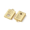 Rack Plating Brass Micro Pave Cubic Zirconia Pendants KK-P290-55G-2