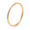 Ion Plating(IP) 304 Stainless Steel Micro Pave Clear Cubic Zirconia Finger Rings RJEW-B068-01C-G-1
