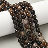 Dyed Natural Agate Faceted Round Beads Strands G-E320E-8mm-14-5