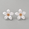 Iron & Alloy Enamel Flower Stud Earrings EJEW-WH0033-57B-1