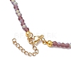 304 Stainless Steel with Glass Round Beaded Necklaces for Women NJEW-JN04684-6