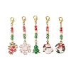 5Pcs 5 Styles Christmas Alloy Enamel Pandant Decorations HJEW-JM01948-1