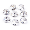 Pointed Back & Back Plated Glass Rhinestone Cabochons RGLA-J012-8mm-001-1